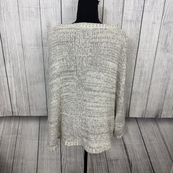 White House Black Market Women's Medium Ivory / Silver Montclair Sweater Cape - Picture 4 of 7